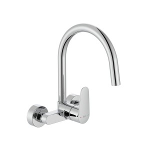Victoria plus mitigeur évier mural à bec tube mobile haut chromé - ROCA A5A764FC00 