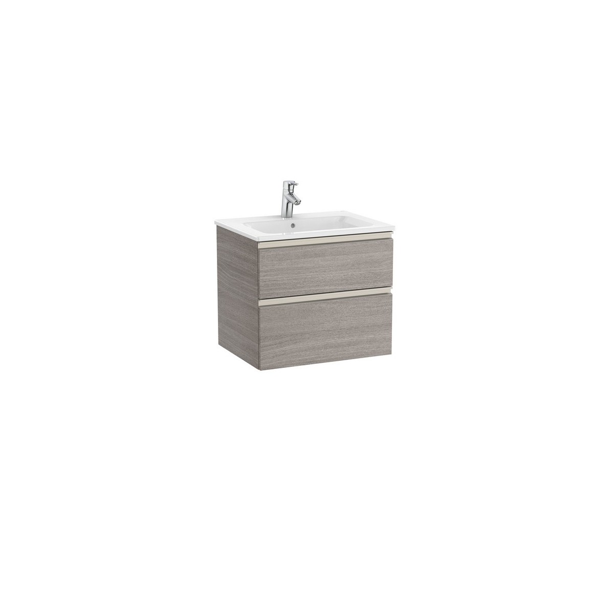 The gap unik meuble 2 tiroirs + lavabo slim 2 trou 600mm city oak - ROCA A851476402 