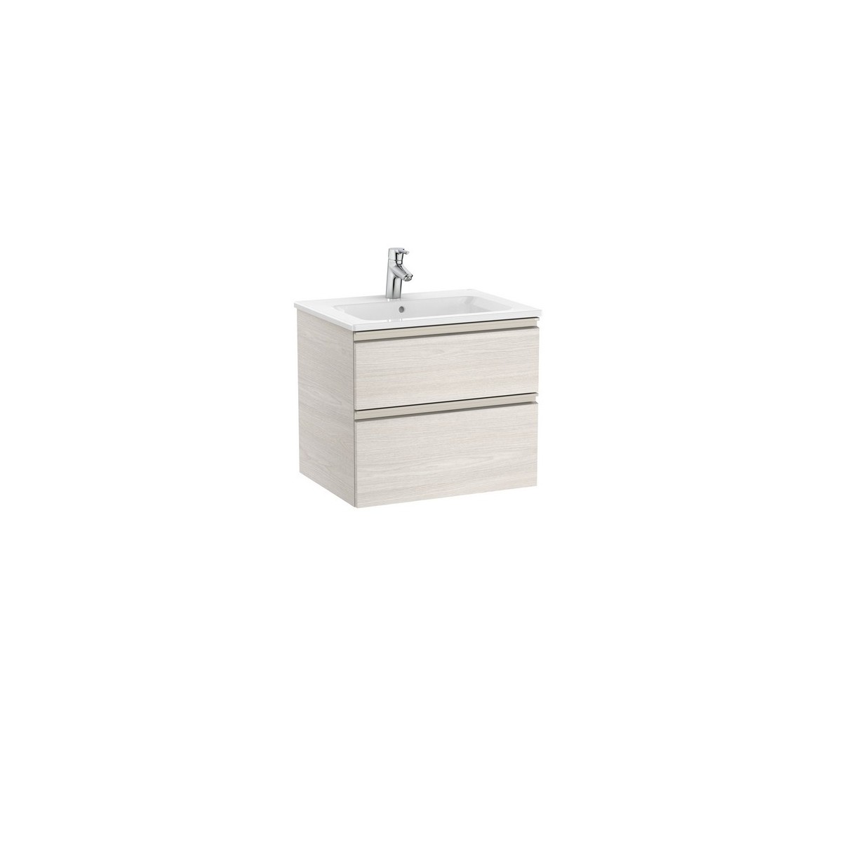 The gap unik meuble 2 tiroirs + lavabo slim 2 trou 600mm frêne nordic - ROCA A851476434 