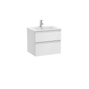 The gap unik meuble 2 tiroirs + lavabo slim 2 trou 600mm blanc brillant - ROCA A851476806 
