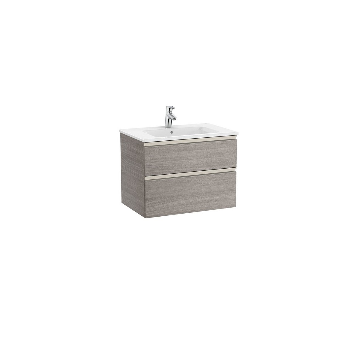 The gap unik meuble 2 tiroirs + lavabo slim 2 trou 700mm city oak - ROCA A851477402 