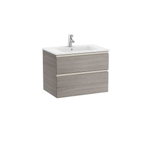 The gap unik meuble 2 tiroirs + lavabo slim 2 trou 700mm city oak - ROCA A851477402 