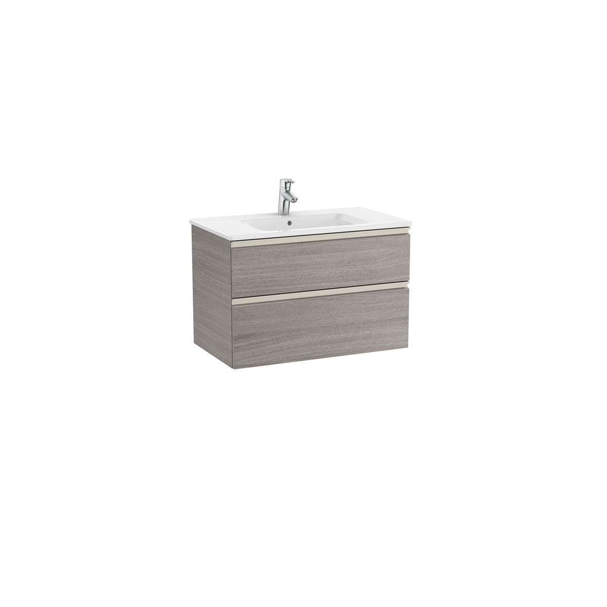 The gap unik meuble 2 tiroirs + lavabo slim 2 trou 800mm city oak - ROCA A851478402 