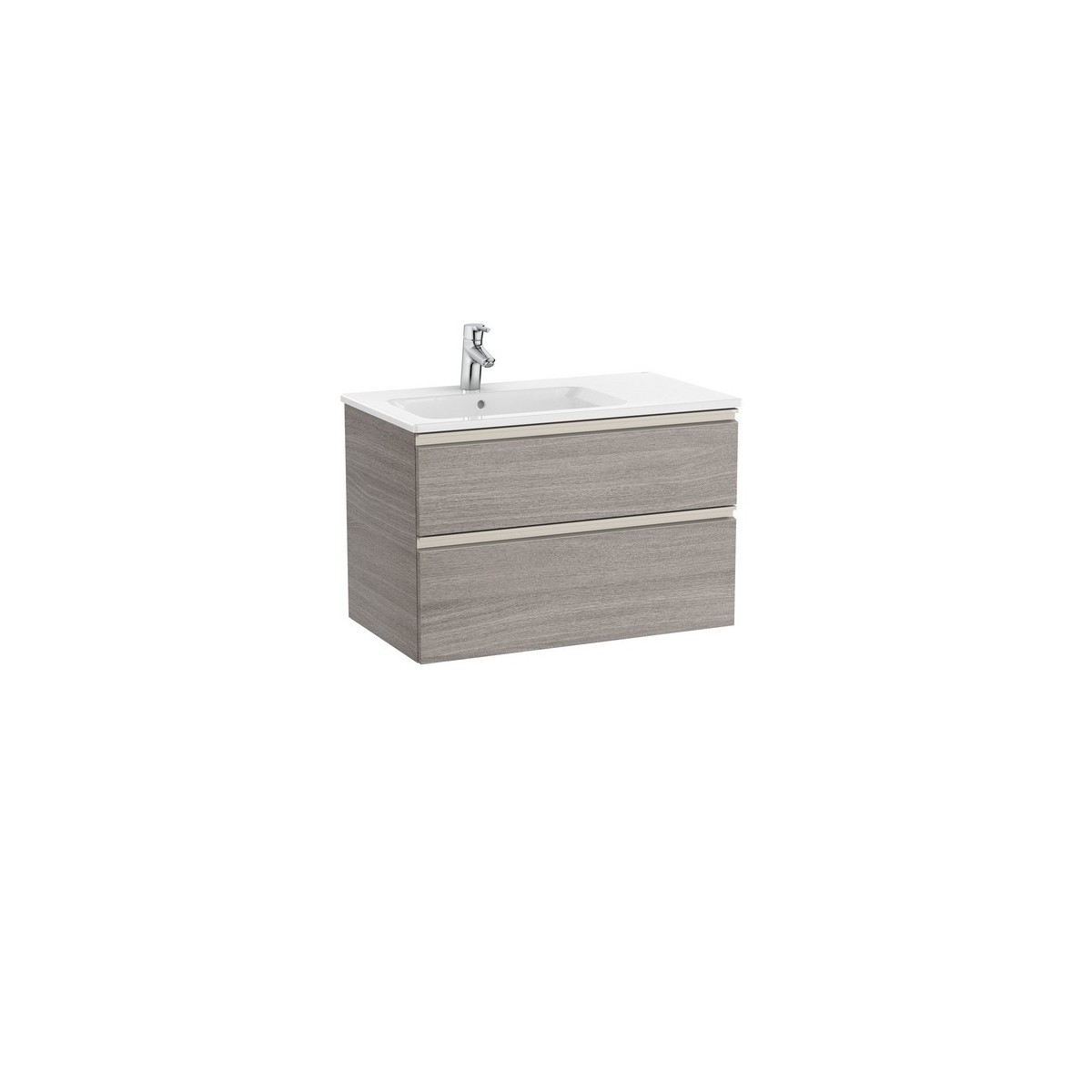 The gap unik meuble 2 tiroirs + lavabo gauche 2 trou 800mm city oak - ROCA A851479402 