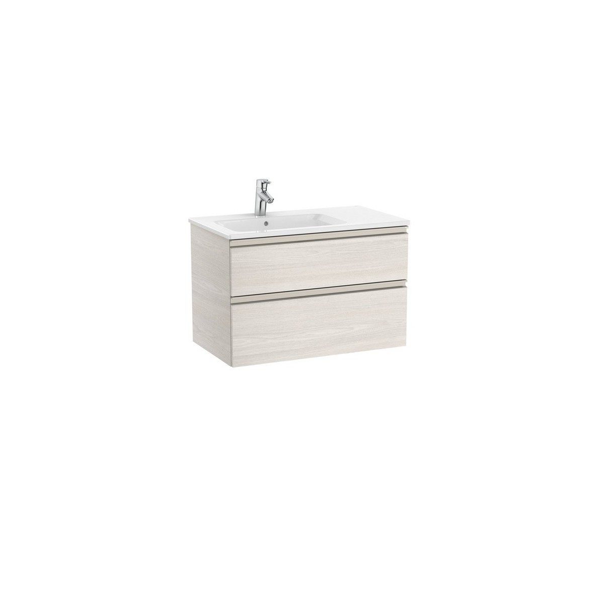 The gap unik meuble 2 tiroirs + lavabo gauche 2 trou 800mm frêne nordic - ROCA A851479434 