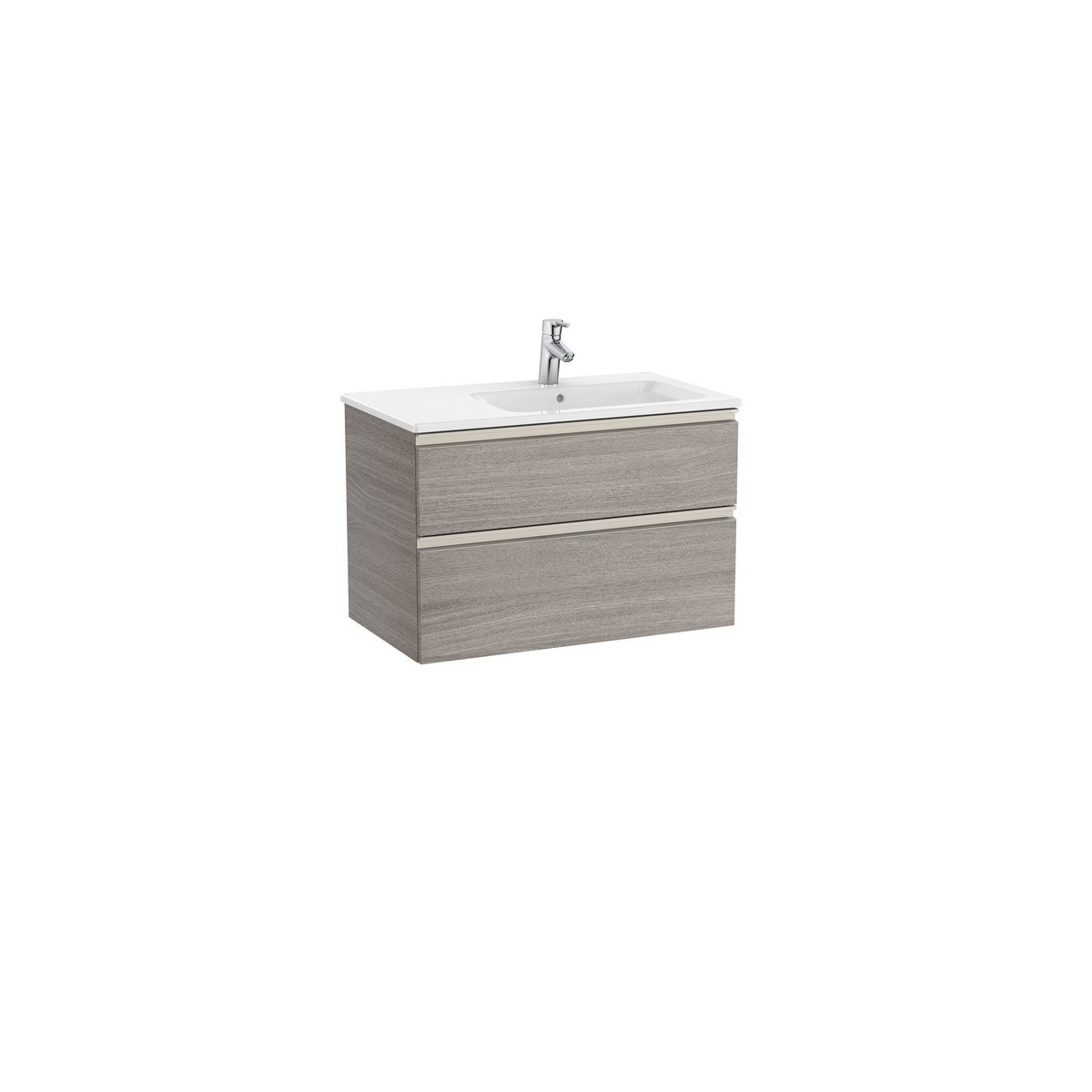 The gap unik meuble 2 tiroirs + lavabo droite 2 trou 800mm city oak - ROCA A851480402 