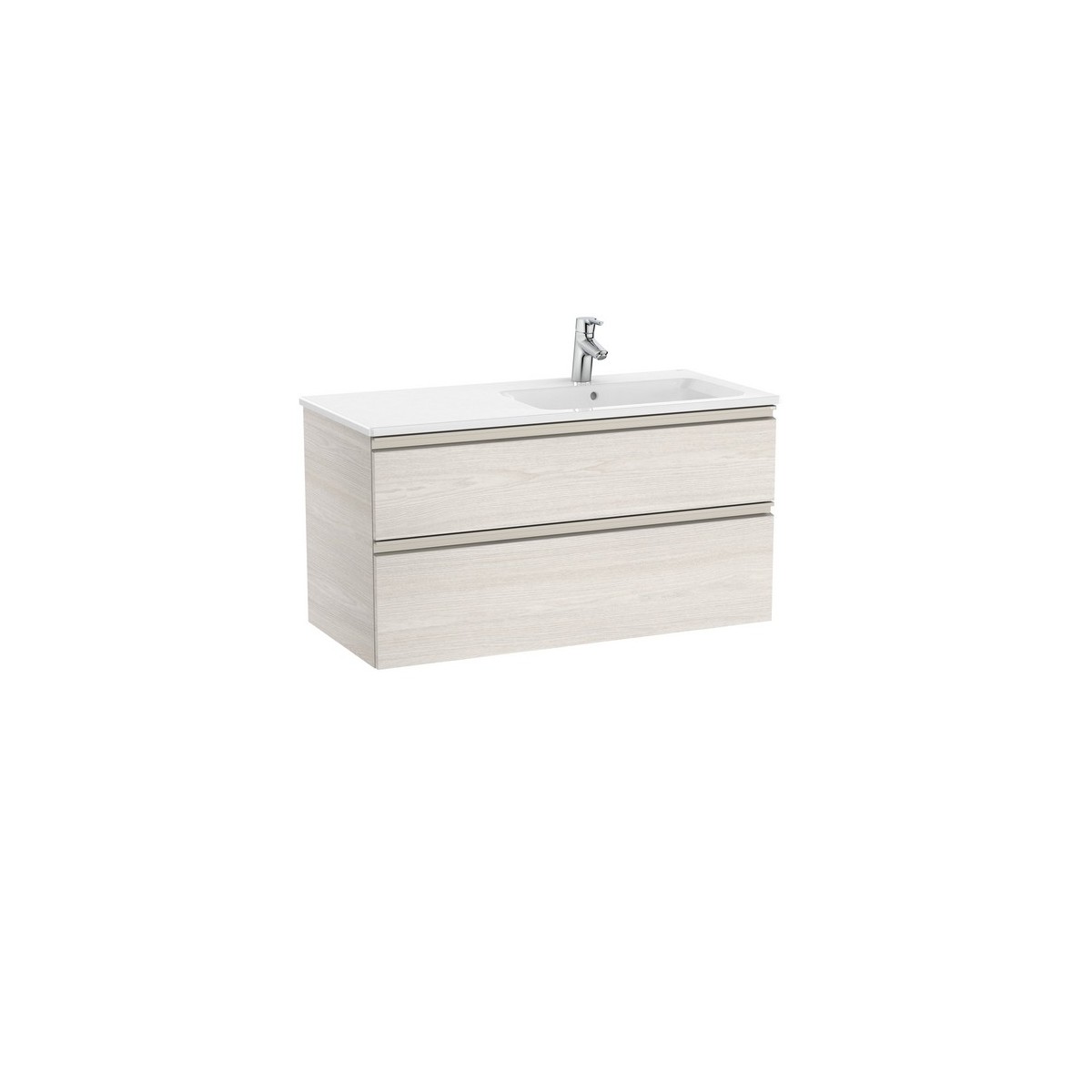 The gap unik meuble 2 tiroirs + lavabo droite 2 trou 1000mm frêne nordic - ROCA A851482434 