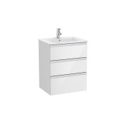 The gap unik meuble 3 tiroirs + lavabo slim 600mm blanc brillant - ROCA A851484806 