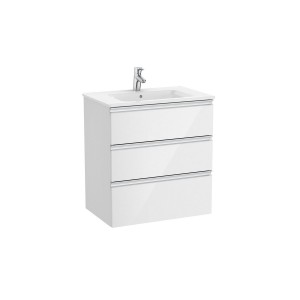 The gap unik meuble 3 tiroirs + lavabo slim 700mm blanc brillant - ROCA A851485806 