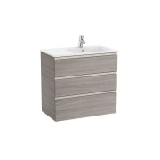 The gap unik meuble 3 tiroirs + lavabo slim droite 800mm city oak - ROCA A851489402 