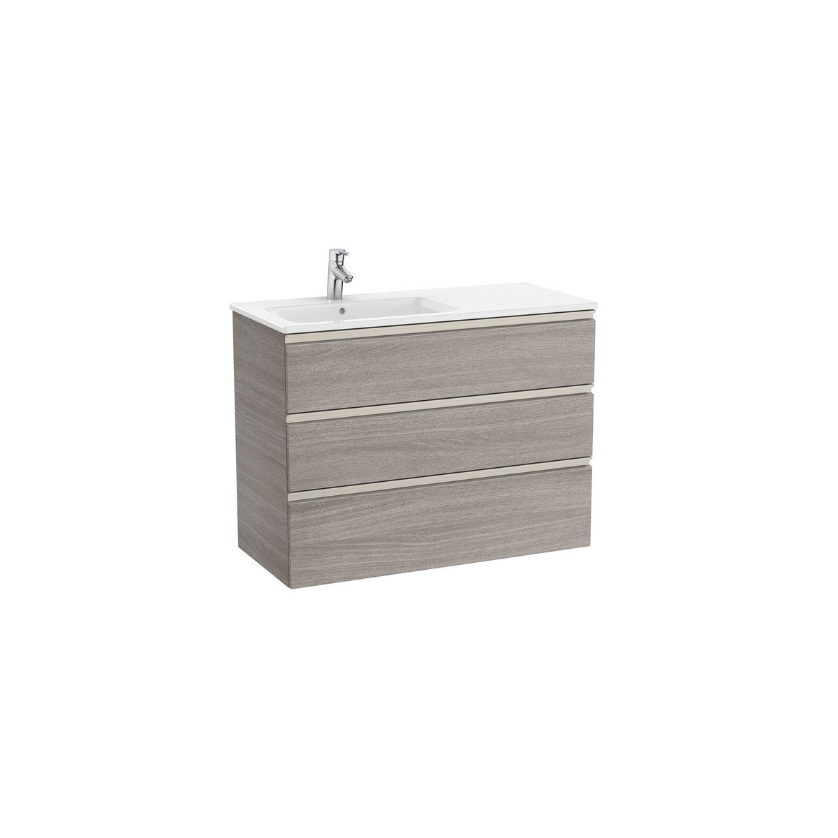 The gap unik meuble 3 tiroirs + lavabo slim gauche 1000mm city oak - ROCA A851491402 