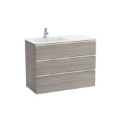 The gap unik meuble 3 tiroirs + lavabo slim gauche 1000mm city oak - ROCA A851491402 
