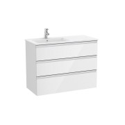 The gap unik meuble 3 tiroirs + lavabo slim gauche 1000mm blanc brillant - ROCA A851491806 