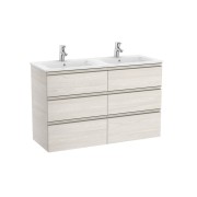 The gap unik meuble 6 tiroirs + lavabo slim double 1200mm frêne nordic - ROCA A851493434 