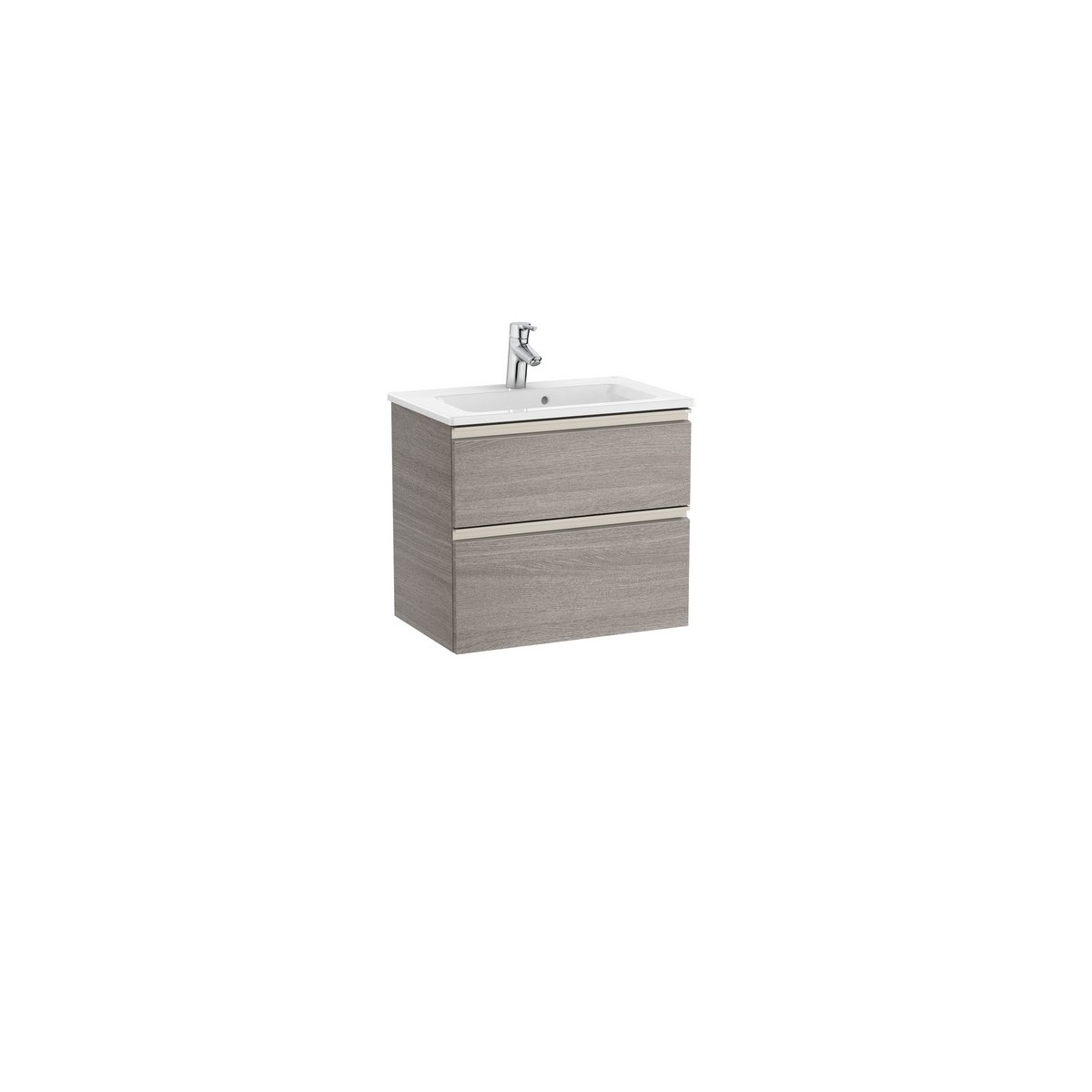 The gap unik meuble 2 tiroirs + lavabo slim 600mm city oak - ROCA A851495402 