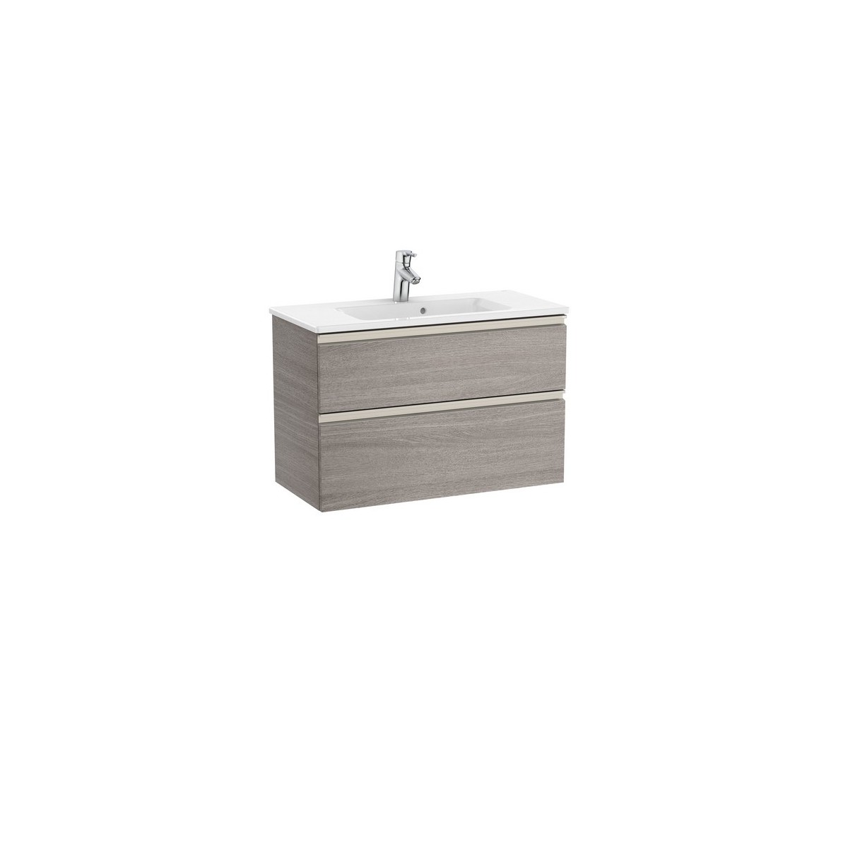 The gap unik meuble 2 tiroirs + lavabo slim 800mm city oak - ROCA A851497402 