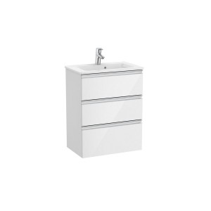 The gap unik meuble 3 tiroirs compact + lavabo slim 600mm blanc brillant - ROCA A851498806 