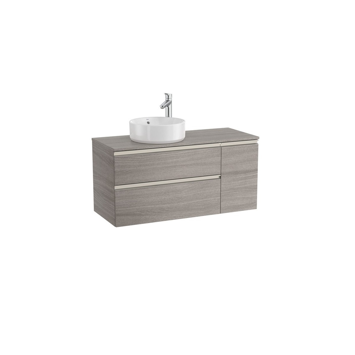 The gap meuble 2 tiroirs ,1 porte pour vasque à poser gauche 1100mm city oak - ROCA A851505402 