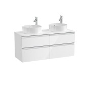 The gap meuble 4 tiroirs pour 2 vasques à poser 1100mm blanc brillant - ROCA A851506806 