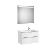 The gap pack 2t lav dte 800mm (unik+miroir) blanc brillant - ROCA A851513806 