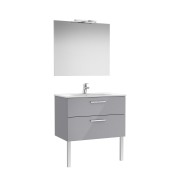 Victoria pack 2 tiroirs 800mm gris galet brillant - ROCA A851604516 