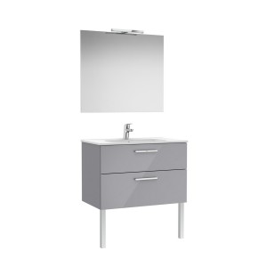 Victoria pack 2 tiroirs 800mm gris galet brillant - ROCA A851604516 