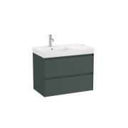 Ona unik meuble 2 tiroirs + lavabo en fineceramic gauche 800mm vert mat - ROCA A851692513 