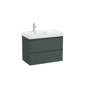 Ona unik meuble 2 tiroirs + lavabo en fineceramic gauche 800mm vert mat - ROCA A851692513 