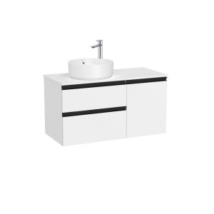 The gap meuble 2t+1p pr vasq à gche 1000 mm blanc mat/poignées noires - ROCA A851957509 