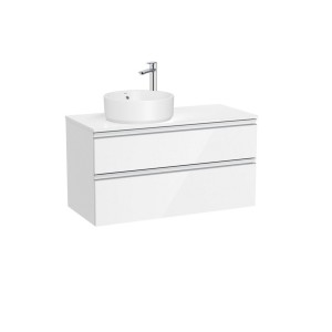 The gap meuble 2t pr vasq à gche 1000 mm blanc brillant/poignées alu brillantes - ROCA A851959806 