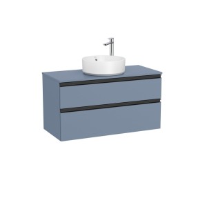 The gap meuble 2t pr vasq centrée 1000 mm bleu mat/ poignées noires - ROCA A851960548 