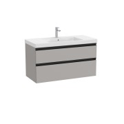 The gap unik 2t lavabo mural centré 1000 mm gris moyen mat/poignées noires - ROCA A851965547 