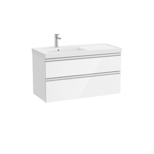 The gap unik 2t lavabo asym gche 1000 mm blanc brillant/poignées alu brillantes - ROCA A851966806 