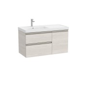 The gap unik 2t+1p lavabo mural asym gche 1000 frêne nordic/poignées nickel mat - ROCA A851968434 