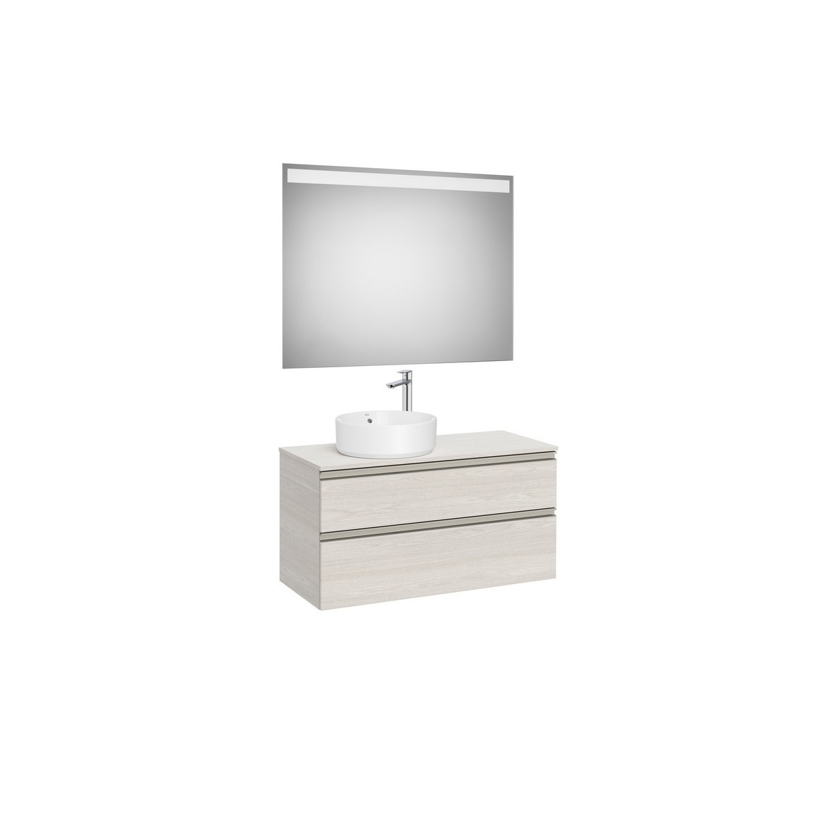 The gap pack 2t pour vasque à gauche 1000mm frêne nordic/poignées nickel mat - ROCA A851971434 