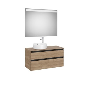 The gap pack 2t pour vasque à gauche 1000mm noyer/poignées noires - ROCA A851971517 