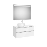 The gap pack 2t pour vasque à gauche 1000 blanc brillant/poignées alu brillantes - ROCA A851971806 