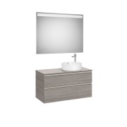 The gap pack 2t pour vasque à droite 1000mm city oak/poignées nickel mat - ROCA A851972402 