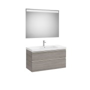 The gap pack 2t lavabo mural centré 1000mm city oak/poignées nickel mat - ROCA A851976402 