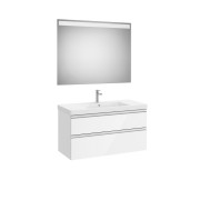 The gap pack 2t lavabo mural centré 1000 blanc brillant/poignées alu brillantes - ROCA A851976806 