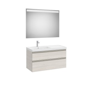 The gap pack 2t lavabo mural gauche 1000mm frêne nordic/poignées nickel mat - ROCA A851977434 