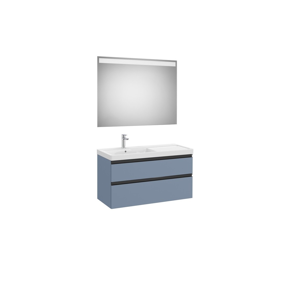 The gap pack 2t lavabo mural gauche 1000mm bleu mat/ poignées noires - ROCA A851977548 