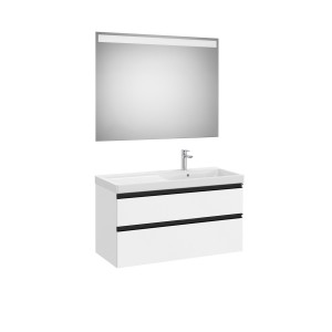 The gap pack 2t lavabo mural droite 1000mm blanc mat/poignées noires - ROCA A851978509 