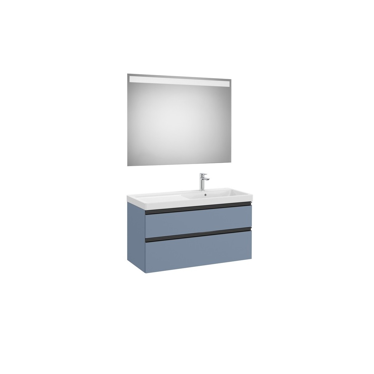 The gap pack 2t lavabo mural droite 1000mm bleu mat/ poignées noires - ROCA A851978548 