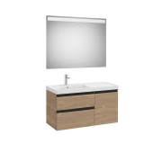 The gap pack 2t + 1p lavabo mural gauche 1000mm noyer/poignées noires - ROCA A851979517 