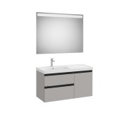 The gap pack 2t + 1p lavabo mural gauche 1000mm gris moyen mat/poignées noires - ROCA A851979547 