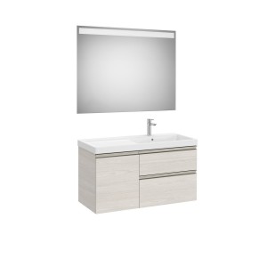 The gap pack 2t + 1p lavabo mural droite 1000mm frêne nordic/poignées nickel mat - ROCA A851980434 