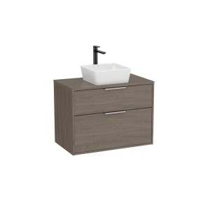 Optica meuble 2 tiroirs pour vasque à poser + plan 800 mm chêne foncé - ROCA A851987537 