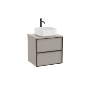 Inspira meuble pour vasque à poser + plan 600x490 mm gris mat - ROCA A851993510 