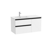 The gap unik 2t+1p lavabo asym gauche slim 1000 blanc mat/poignées noires - ROCA A851996509 